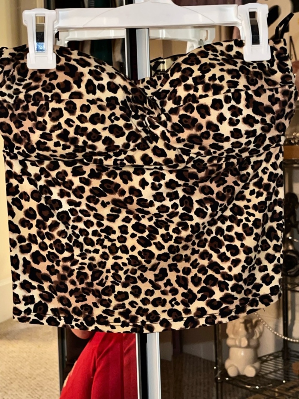 Animal Print, Leopard Print Cropped Strapless Tube Top